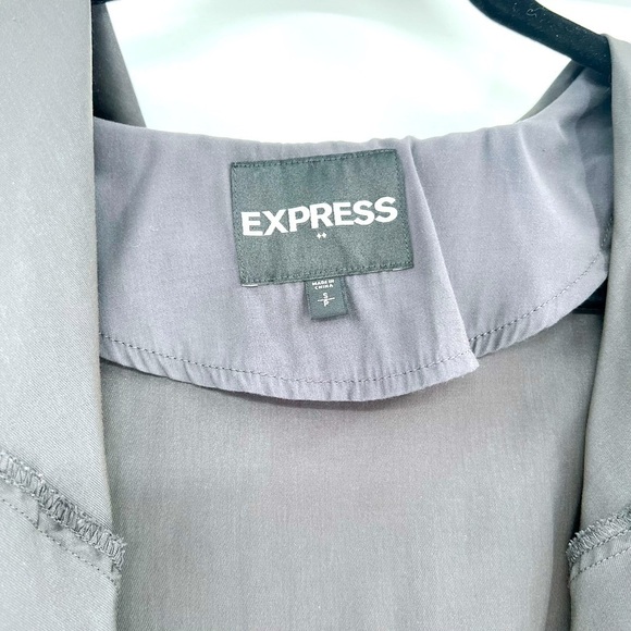 Express Gray Asymmetric Zip Lightweight Jacket size S oversized - Picture 7 of 7